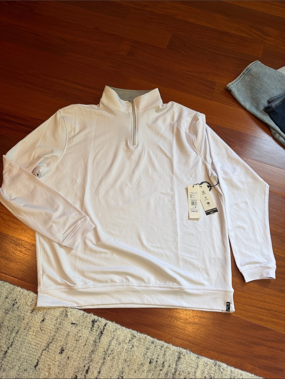 Kenneth Cole Men's 1/4 zip golf pullover - White NWT